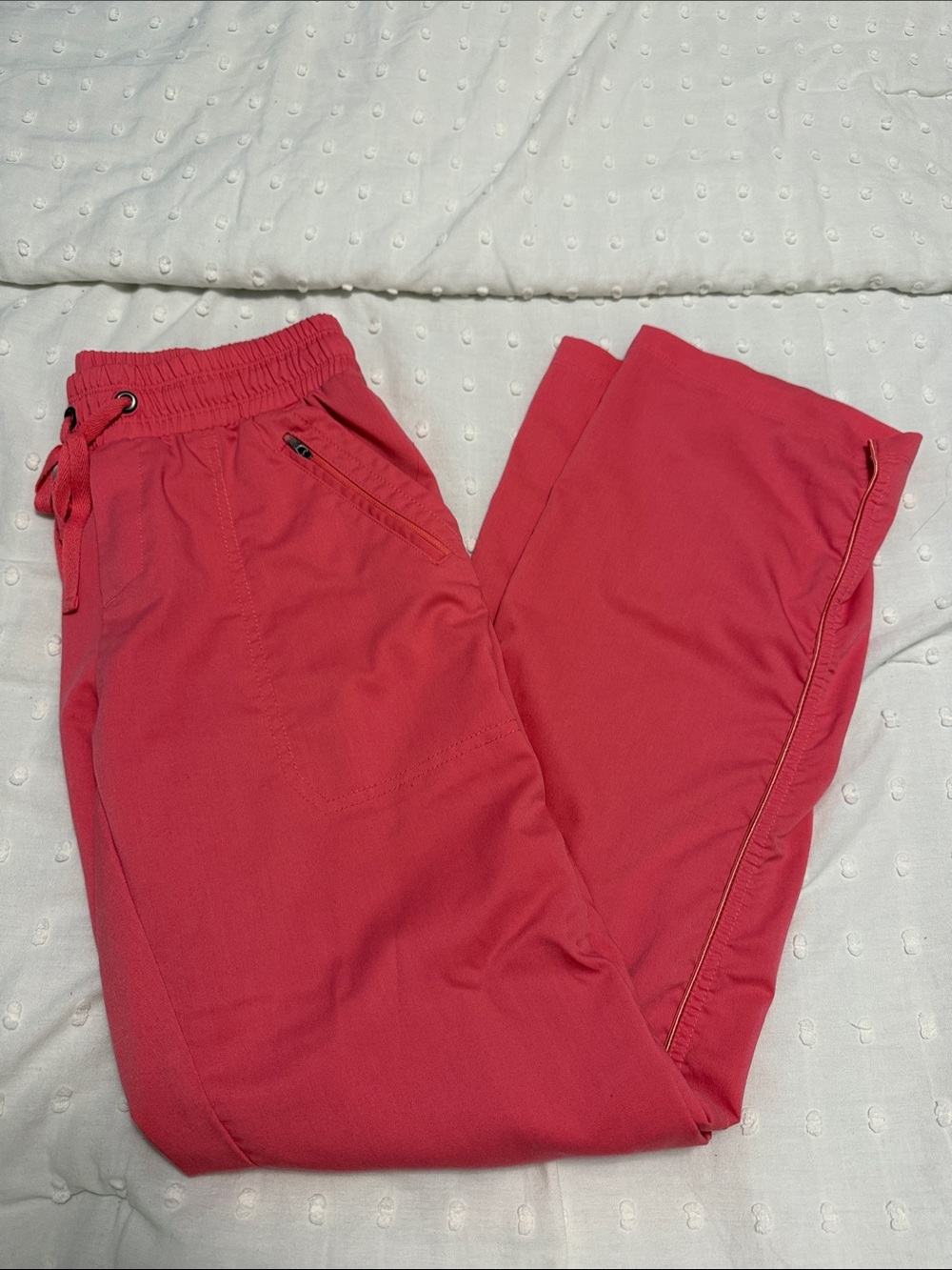 healing hands Coral Pink Drawstring Jogger Scrub Pants